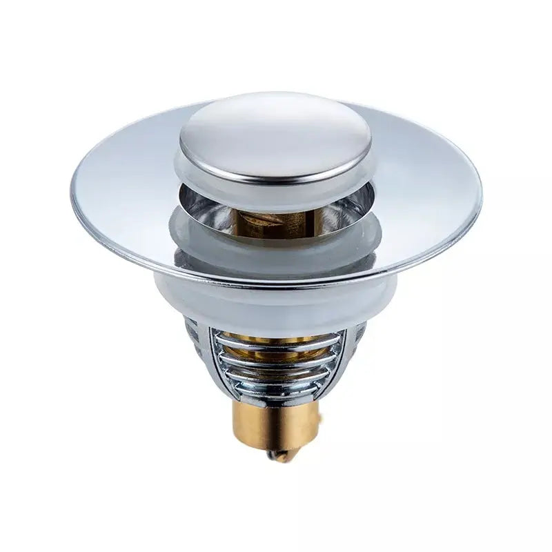 Basin Sink Drain Waste Pop Up Drain Stopper Push Button Bathroom Faucet Accessories