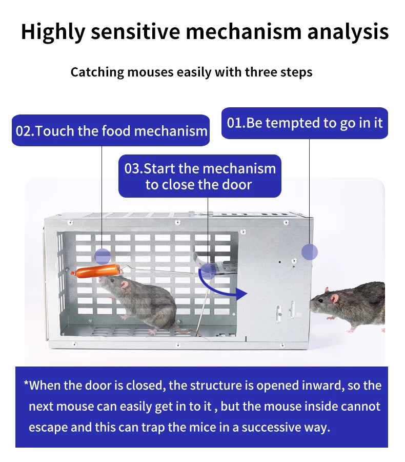 Multi-Catch Rodent Mouse Trap Rat Trap Cage-Pest Control -All Mice and Rat can fit in