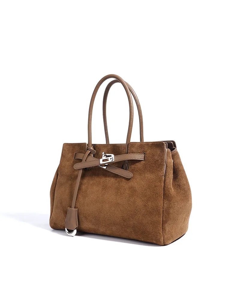 Early Autumn Retro Suede Tote Bag Women's New Versatile Single oulder Bag Commuter Bag Handbag for Outdoor Use