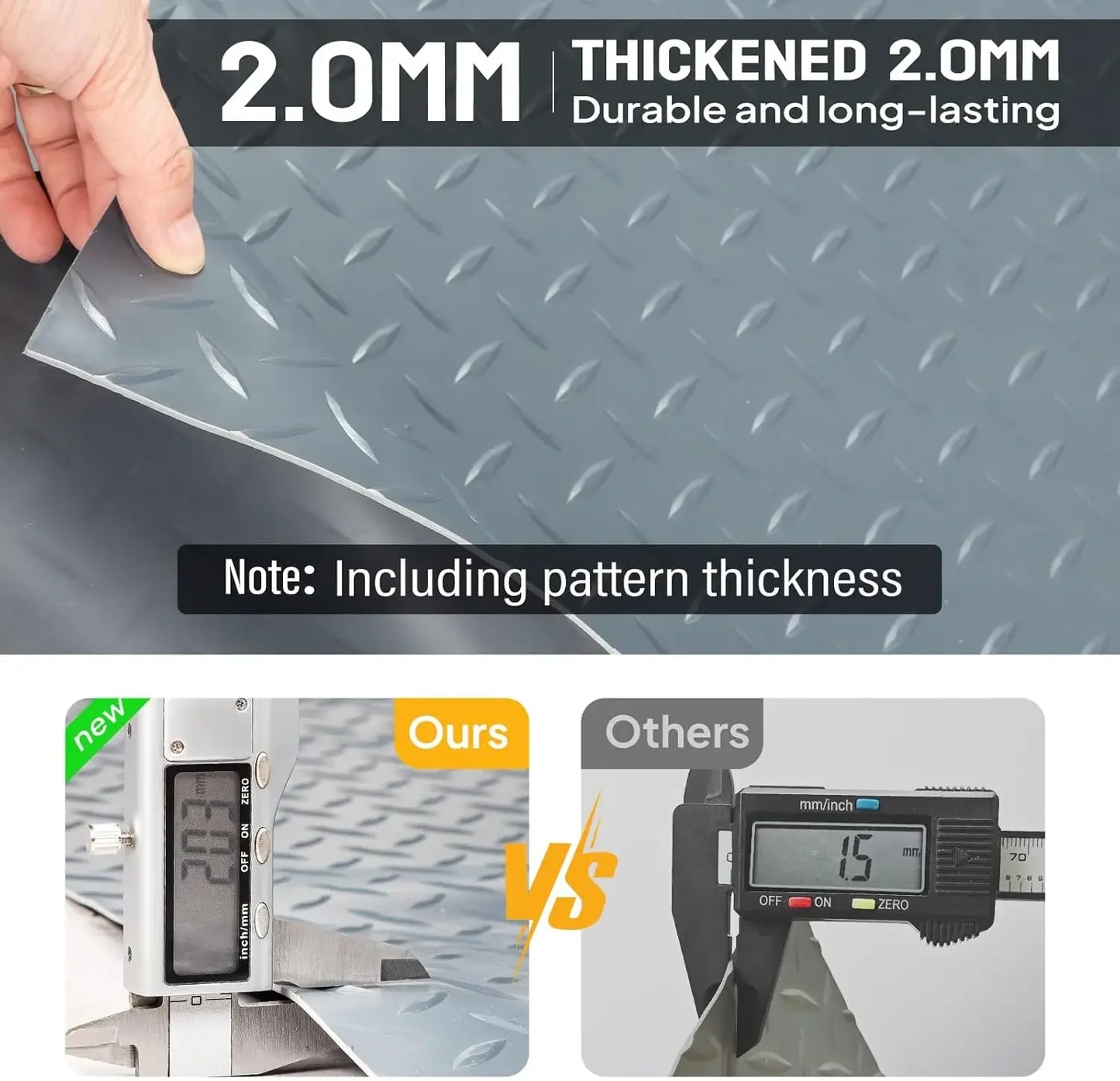 NEW 7.5 x 20 FT Garage Floor Mat, Thickened Diamond Plate PVC Garage Mats Flooring Roll for Under Car, Garage Parking Mats