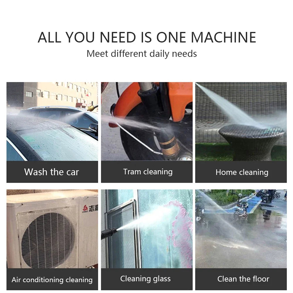 3000W Electric Pressure Washer High Power 220V/110V Car Wash Gun Home Garden Cleaning Tool with Adjustable Nozzle