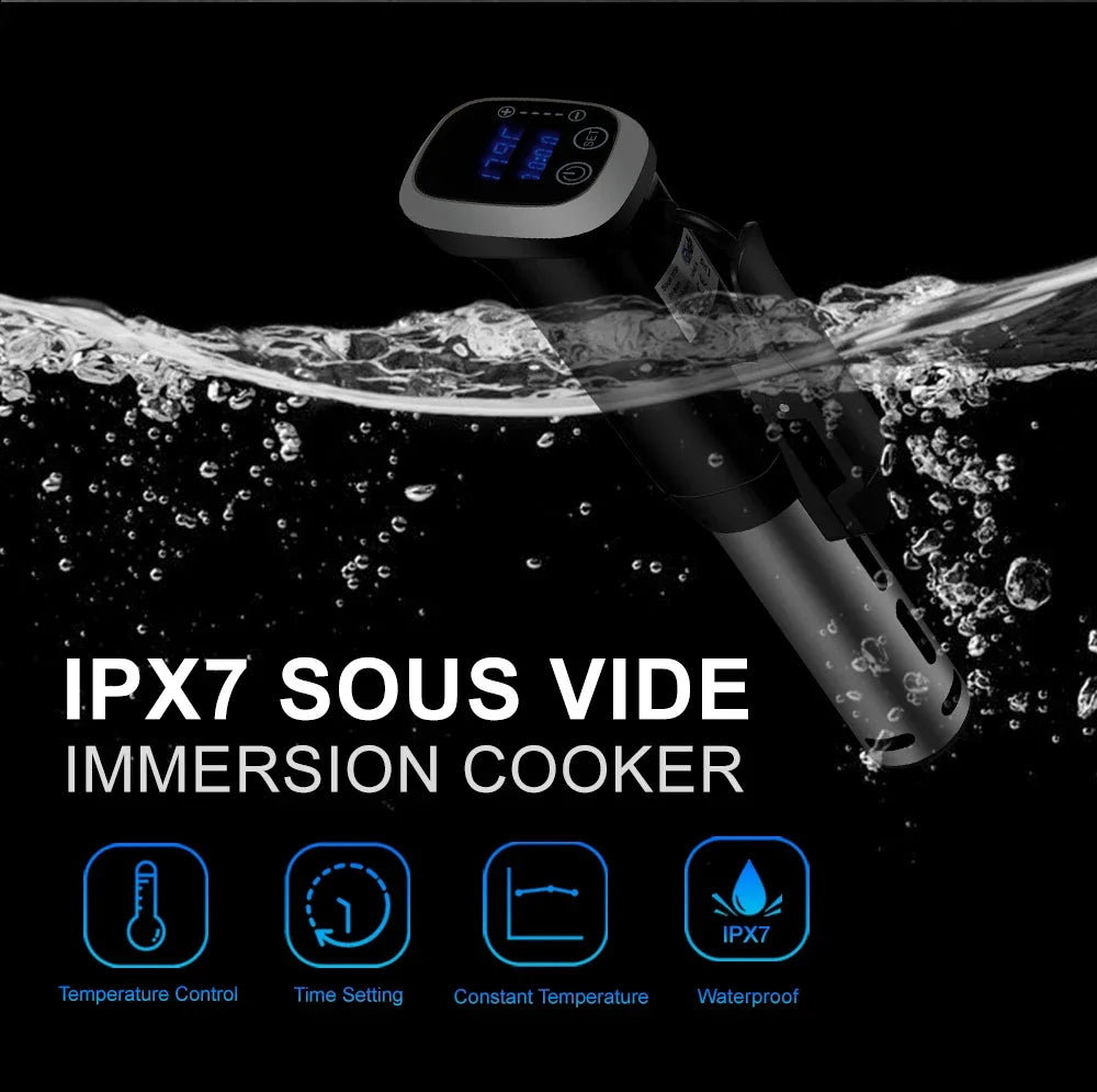 BioloMix 2.55 Generation IPX7 Waterproof Sous Vide Cooker with LED Digital Display for Precise Temperature Control