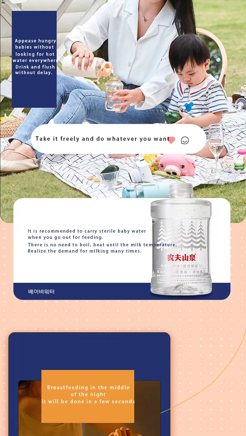 Wireless Milk Conditioner Portable Kettle USB Rechargable Water Bottle LED Display Thermos Cup Portable Heating Cup Milk Warmer