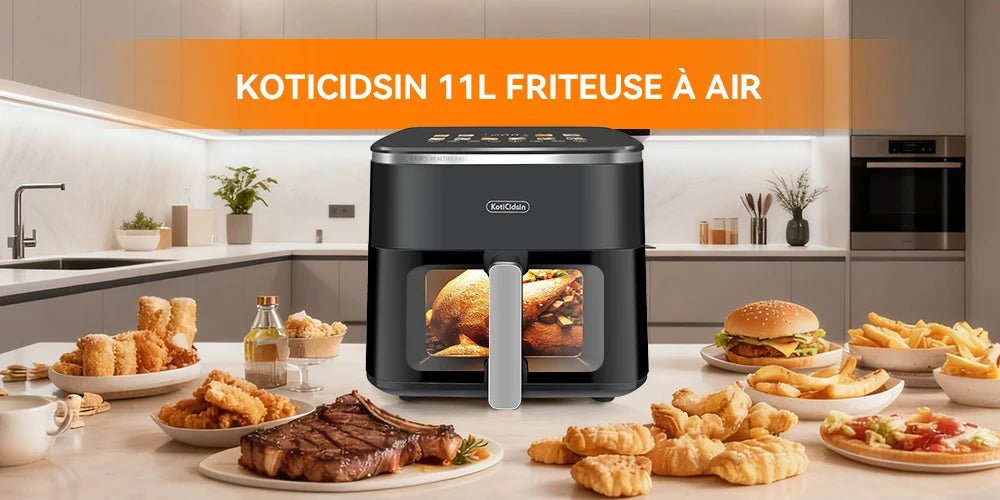 Air Fryer-KOTICIDSIN-KotiCidsin - 11L-2000W-touch screen with visible window