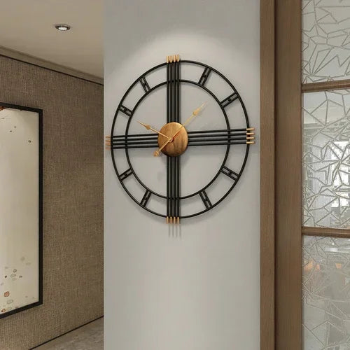 80cm Simple wall clock European style wrought iron  living room clocks creative fashion mute home modern decorative clock