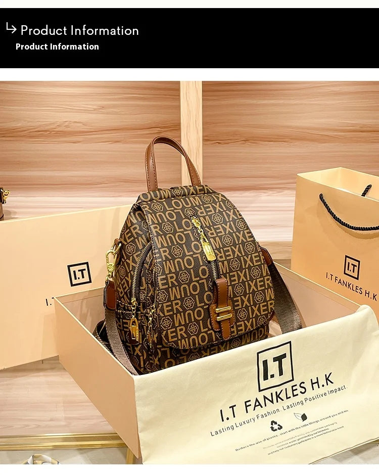 Women’s Fashion Leather Backpack Travel Ready Stylish and durable design, perfect for everyday use, school, or travel.