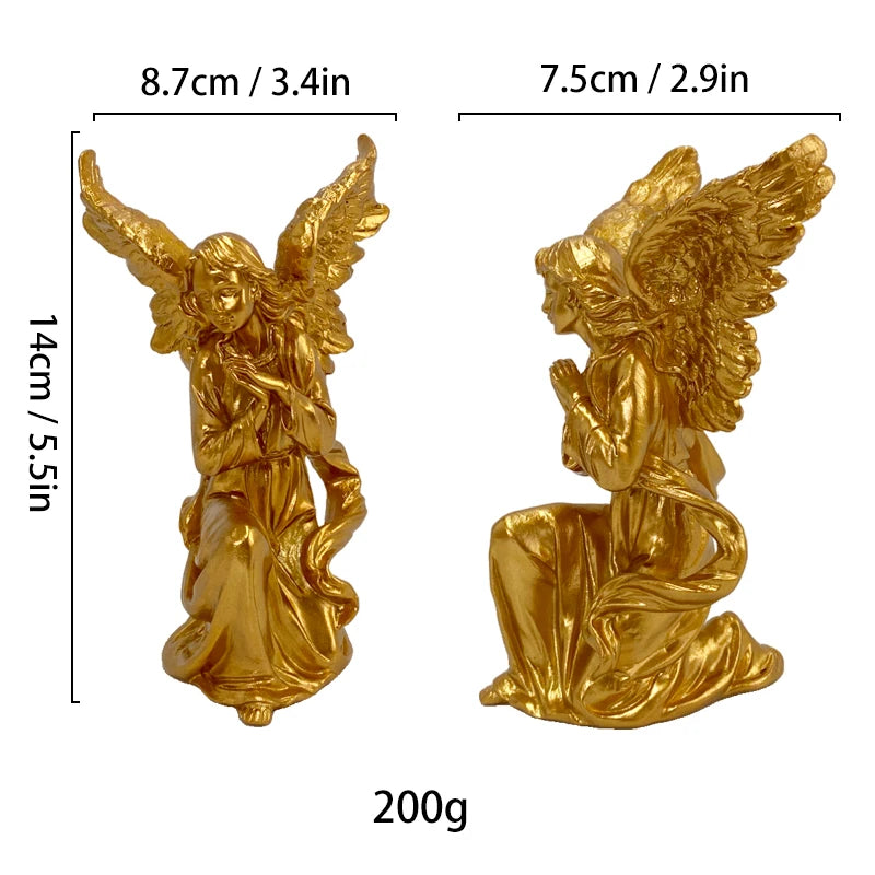 Resin Angel Statues Europe Christmas Manger Scene Girl Figurines Home Interior Desktop Decor Accessories Object Collection Bless