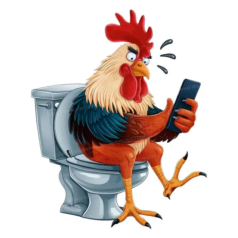 Funny Toilet Lid Stickers – Squirrels, Penguins & Raccoons Cute cartoon animals “sitting” on the toilet  instant bathroom humor! Waterproof, easy-peel decals for lid, cover or tank. Great for home, guest bath, or funny gifts. Wholesale available