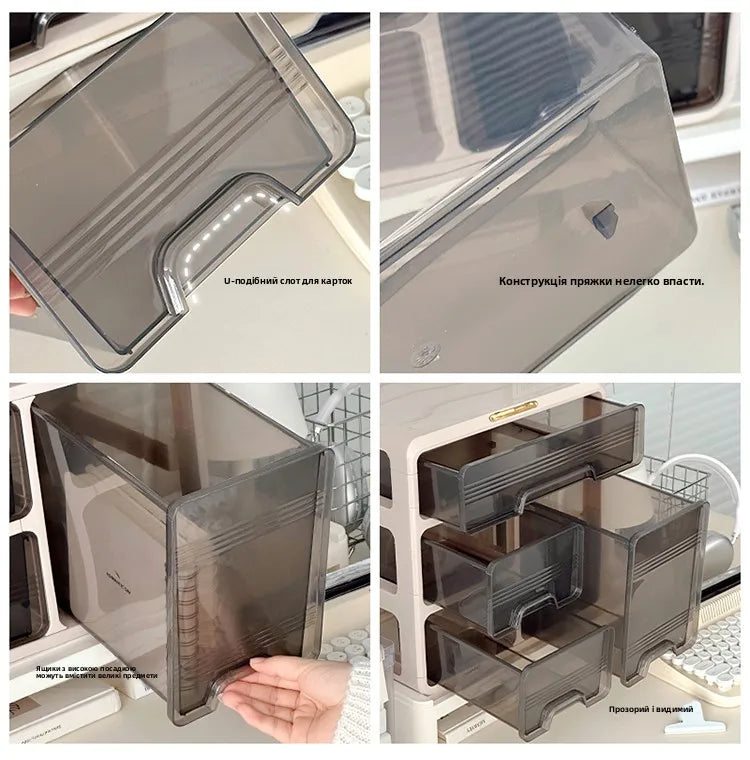 Desktop Organizer Box Der Sle Office Desk Cosmetic Storage Ra Home Dormi Study Table Arrangement Container