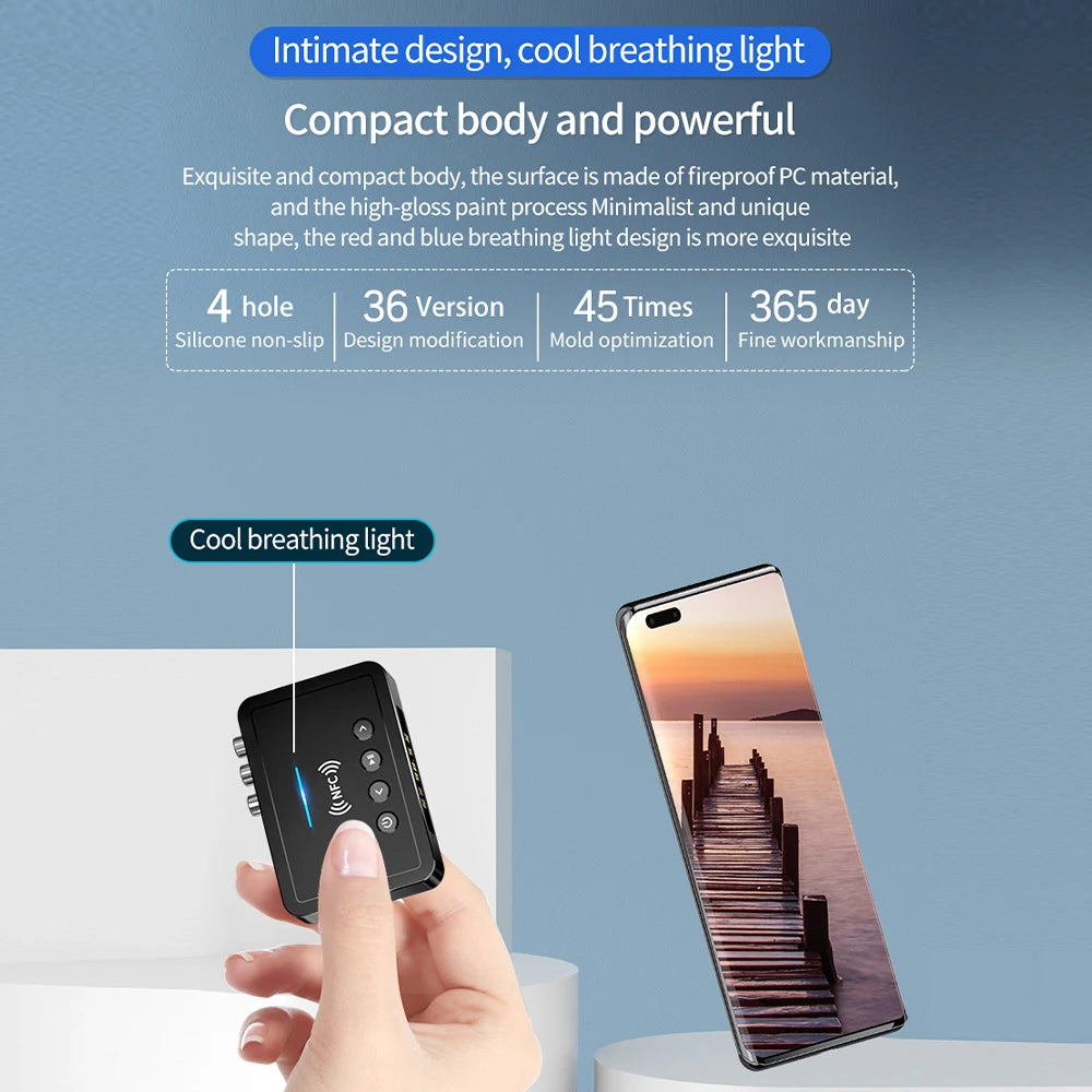 Rechargeable Digital Adapter Bluetooth 5.4 M6 Bluetooth Receiver Transmitter 3.5mm AUX/RCA/USB U Disk/TF Input Remote Controller