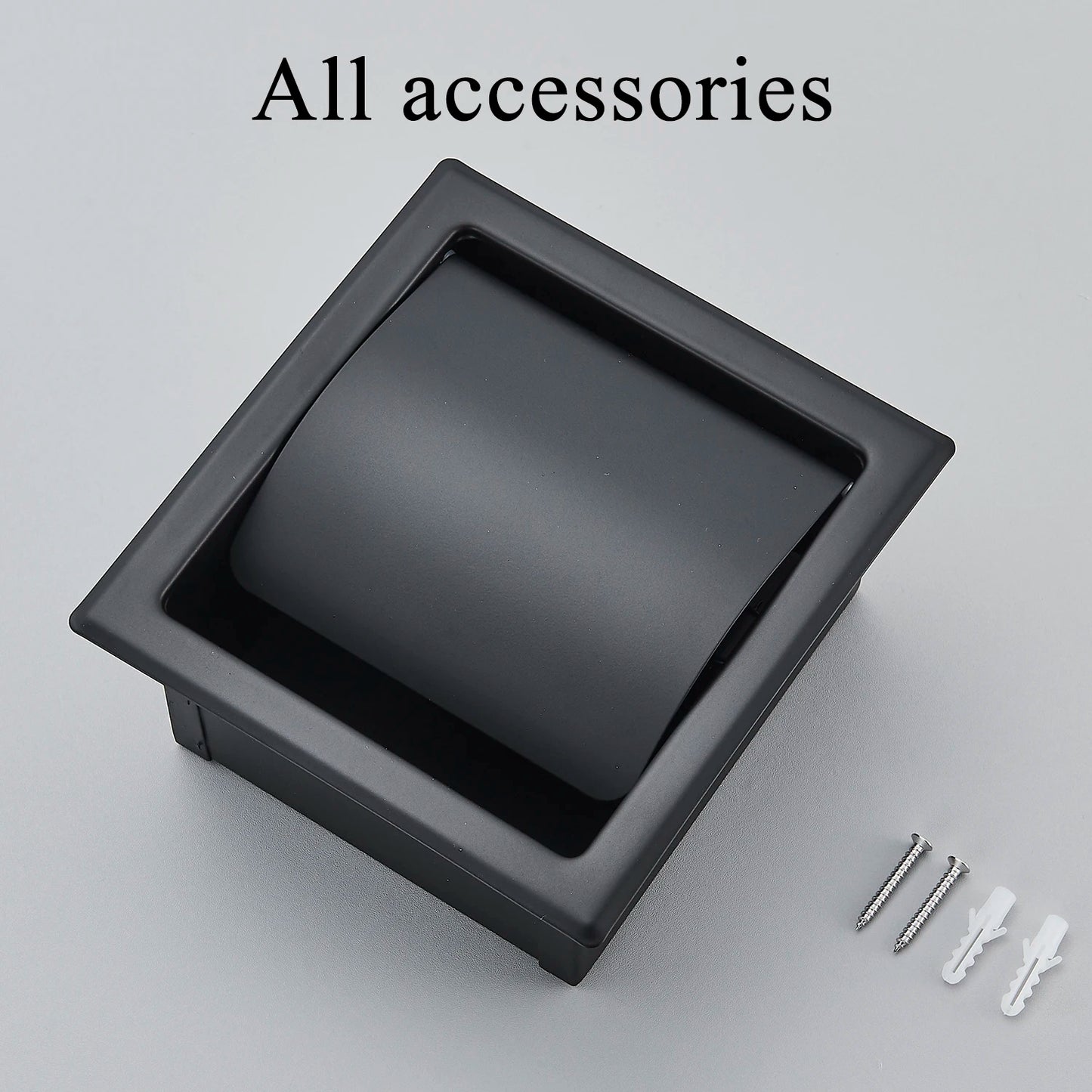 Bathroom Toilet Paper Holder 304 Stainless Steel Waterproof Roll Paper Box Black Tissue Box Holder Bathroom Hardware Accessories