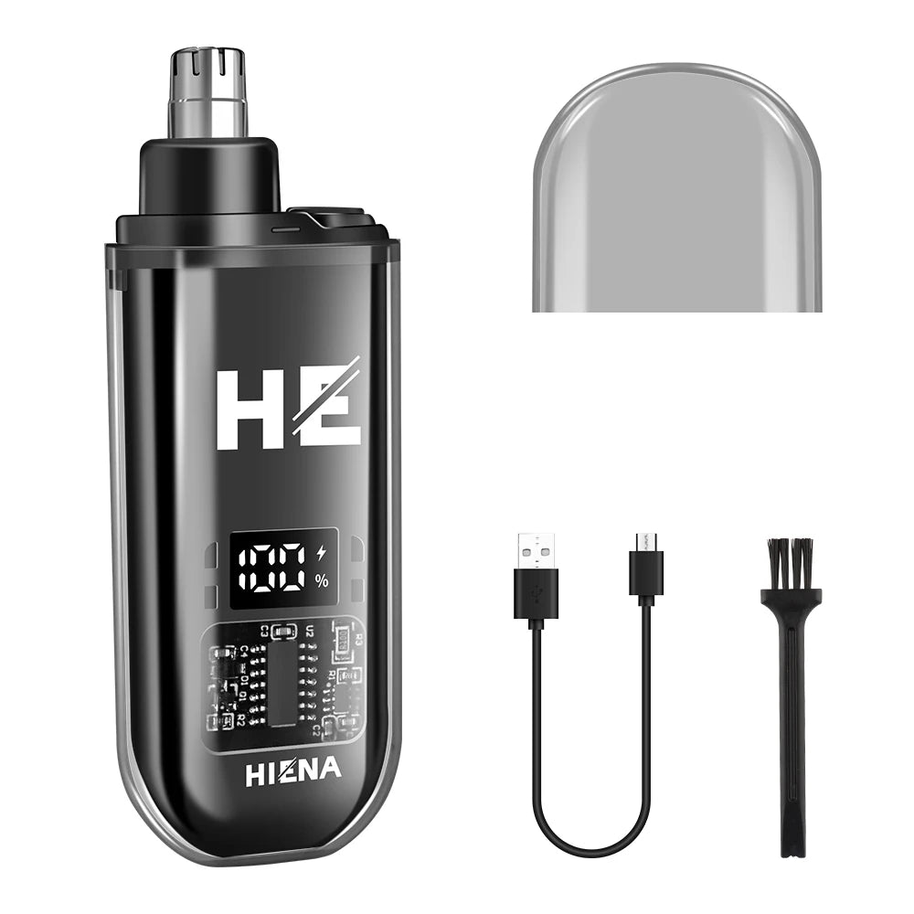 HIENA Electric Nose Hair Trimmer Rechargeable Mini Pocket Nose Ears Hair shaving Eyebrow Trimmers Clipper Wet and Dry haircut