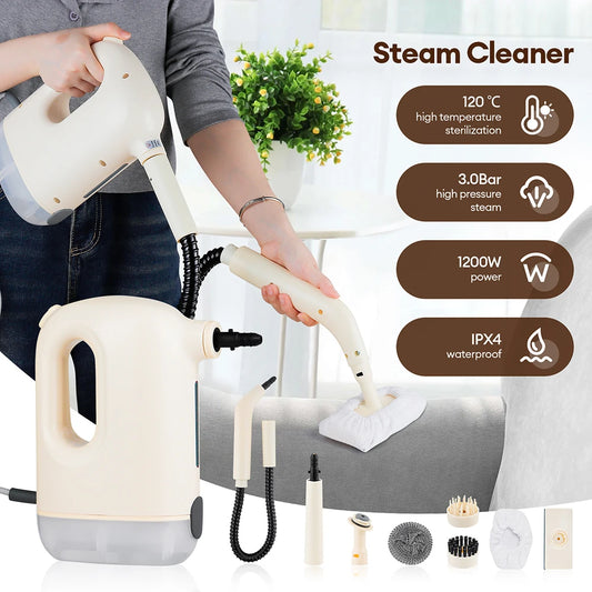 1200W Hand-held Steam Cleaner High Temperature Pressurized Steam Cleaning Air Conditioning Kitchen Hood Car Electric Cleaner