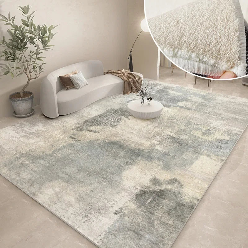 Thickened Study Carpet Modern Abstract Carpets for Living Room Home Washable Plush Floor Mat Minimalist Bedroom Decor Art Rug
