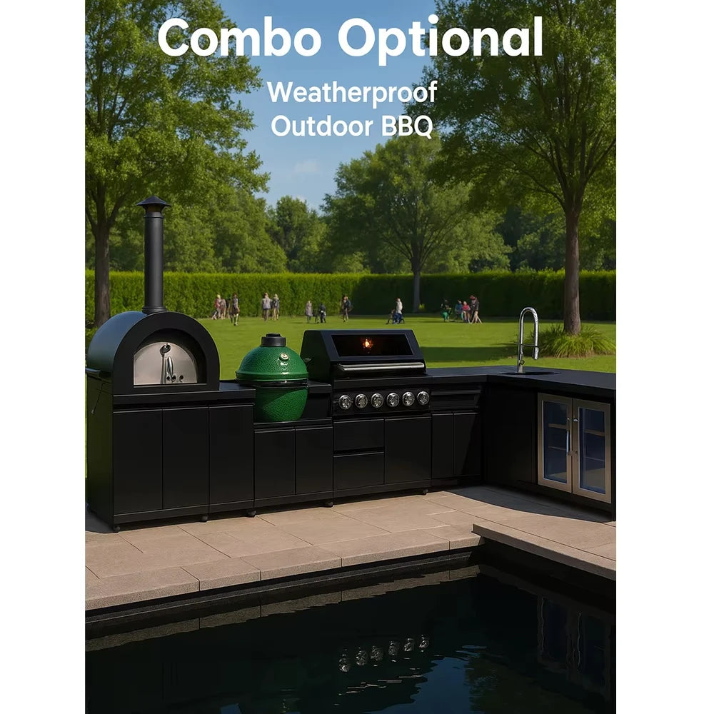 Custom outdoor kitchen Cabinet BBQ grill Oven and Bar Furniture House garden Stainless Steel