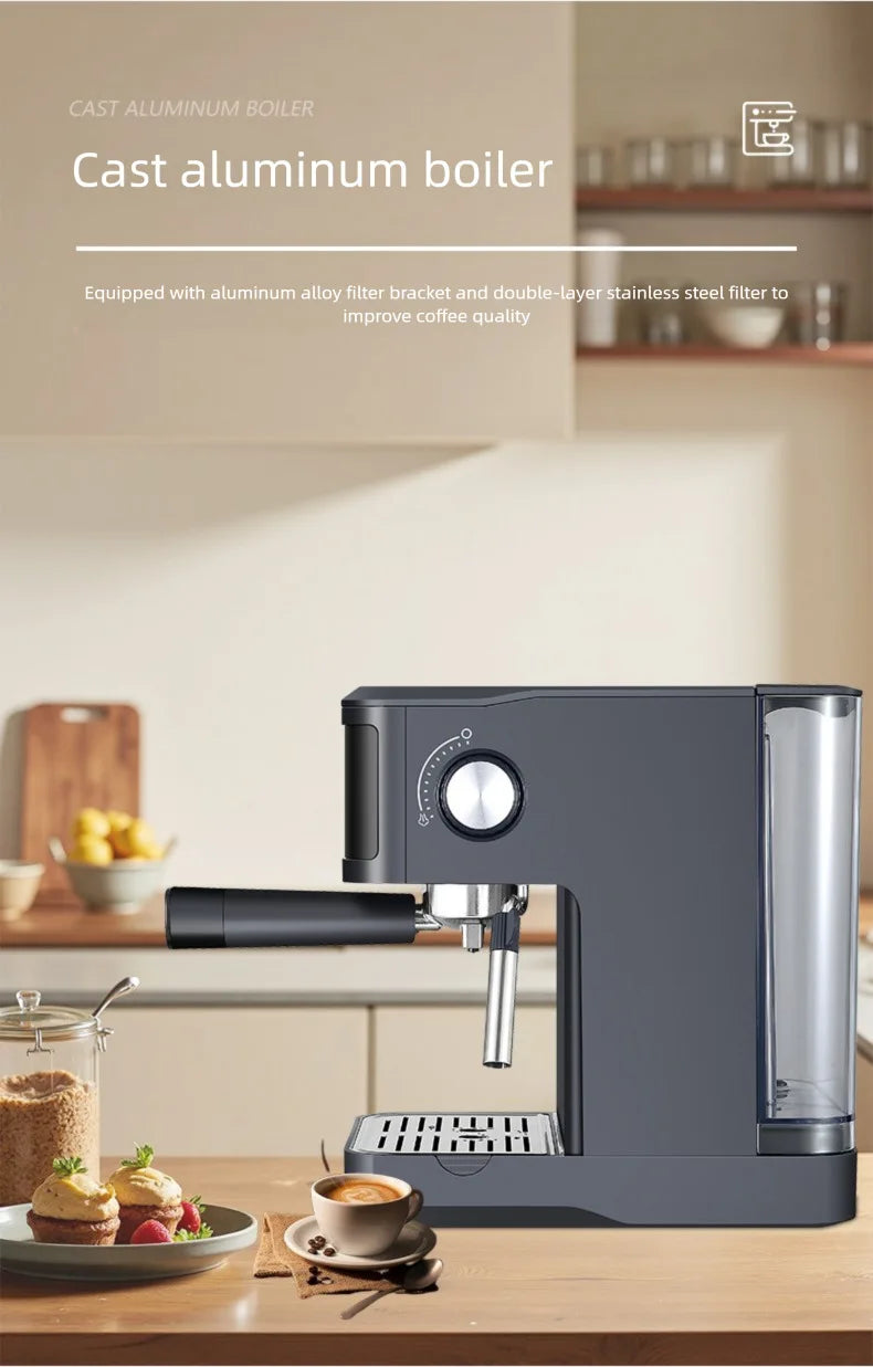 Semi-automatic Italian Espresso Coffee Machine Home Office Coffee Maker Milk Foam Frothing Coffee Machine