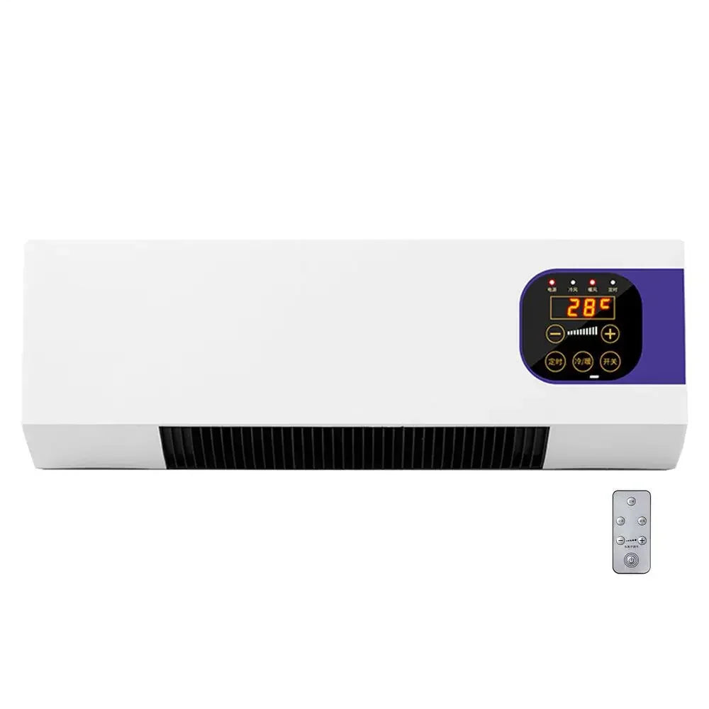 2000W Small Room Air Conditioner Cooling Fan 3 Gears Temperature Adjustable Wall Air Cooler With Remote Control Electric Heater
