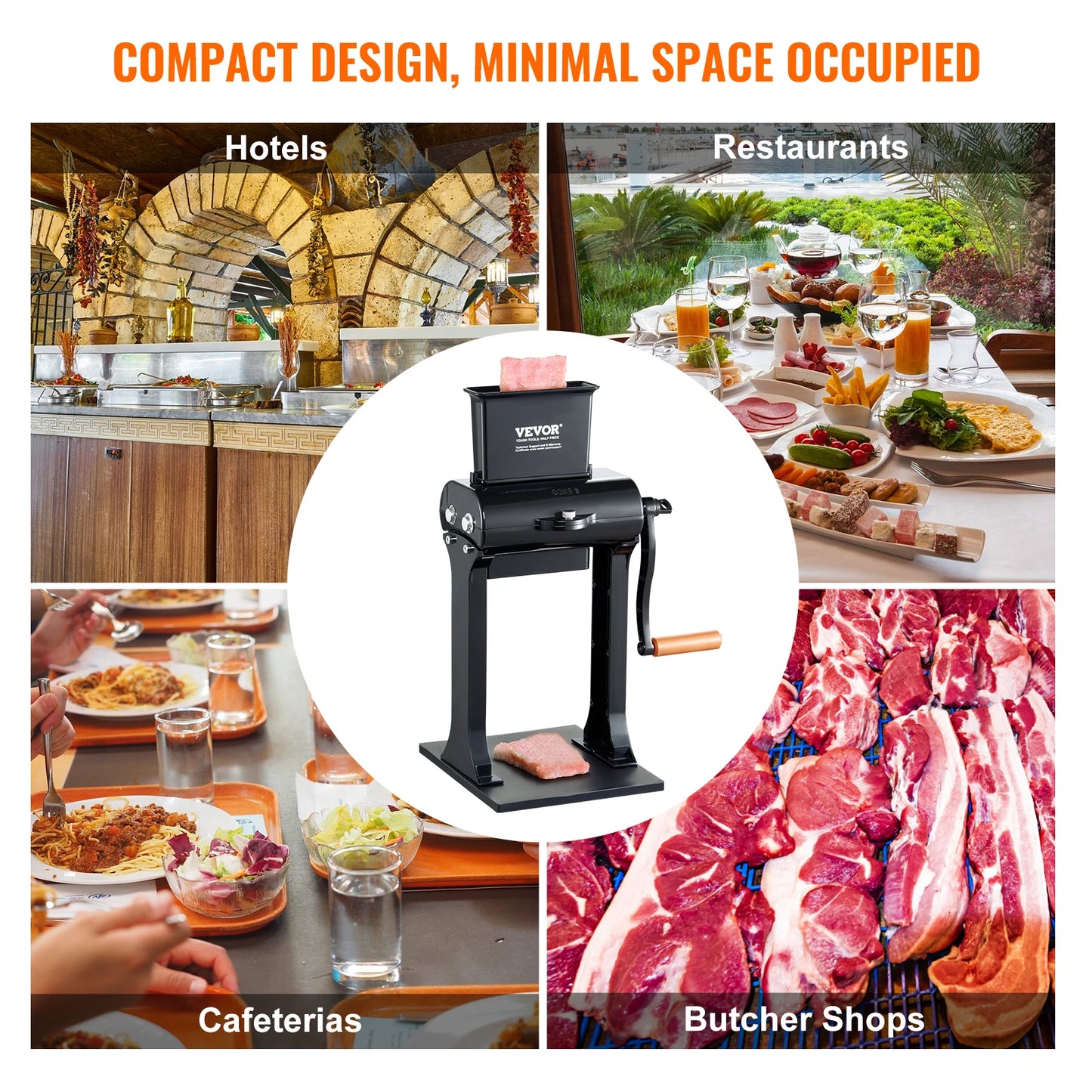 SucceBuy Commercial Meat Tenderizer Heavy Duty Stainless Steel Meat Tenderizer Machine Quick and Easy Manual Operation Kitchen