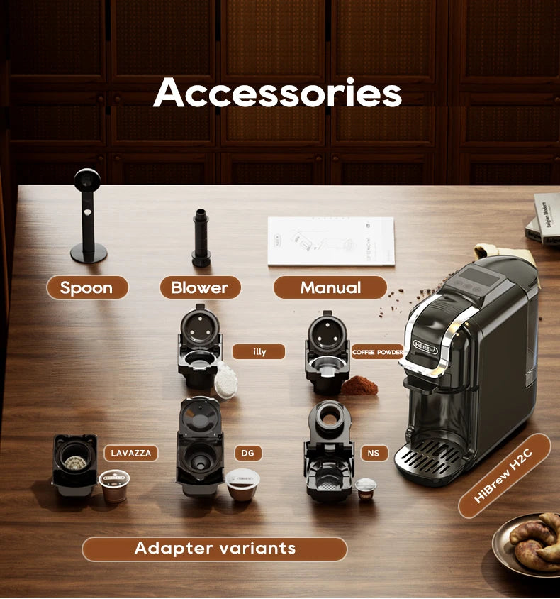 HiBREW 5in1 Capsule Coffee Machine Hot/Cold Espresso Cafetera Cappuccino Coffee Maker Lavaza Dolce Gusto Nespresso Powder H2C