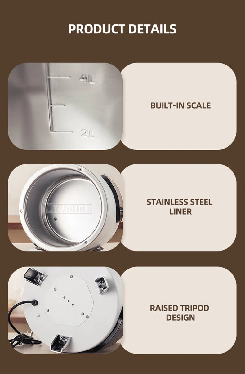 Stainless Steel Yogurt Maker – Large Capacity Features timing and constant temperature control for perfect fermentation. Easy to use and ideal for homemade yogurt.