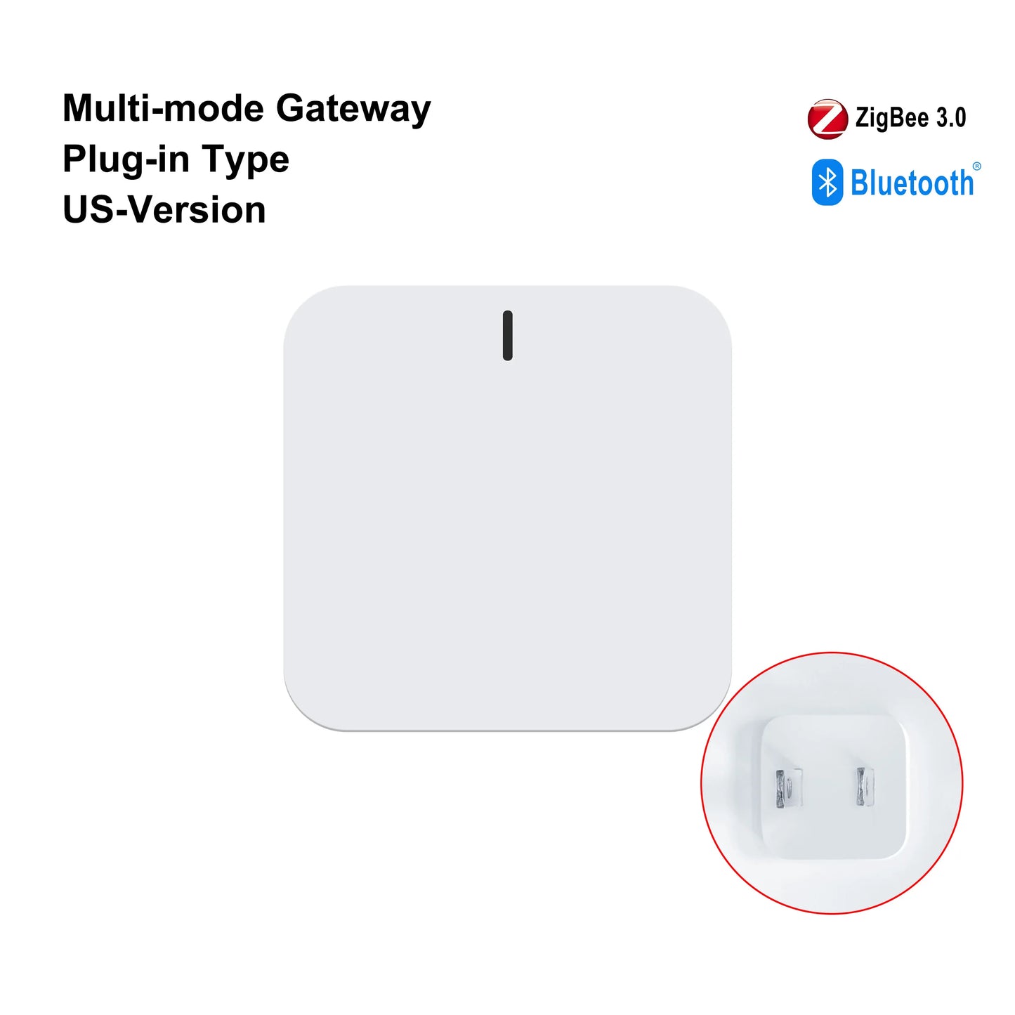 KEMEK Tuya ZigBee Gateway Hub Plug-in Type ZigBee/Bluetooth Multi-mode Gateway Bridge for Smart Home Automation Work with Alexa