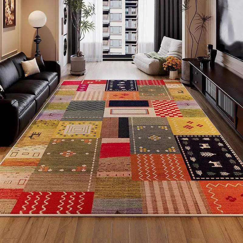 Moroccan Ethnic Style Living Room Rugs Luxury Cloakroom Antiskid Big Size Carpet Room Decoration Home Entrance Floor Soft Mats