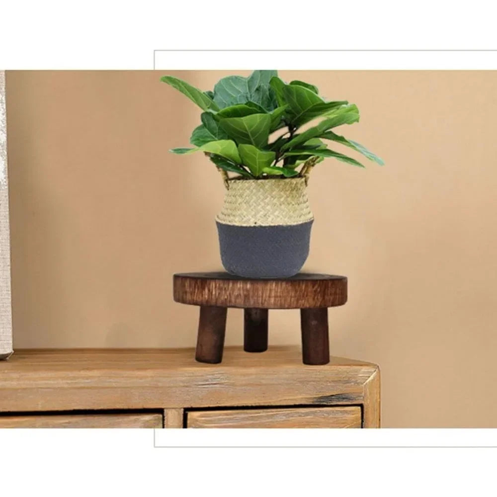 Wooden Plant  Flower Pot Base Holder Stool For Indoor Outdoor Flower Pot Stand Free Standing Bonsai Holder Home Balcony14*9*6CM