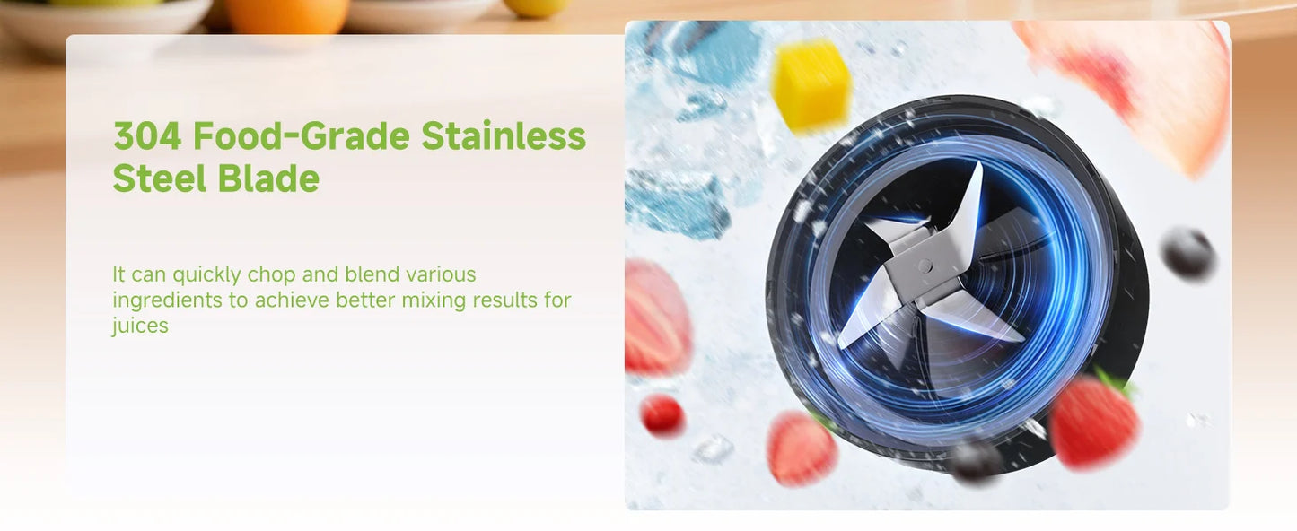 BioloMix 3-in-1 Smoothie Blender with Stainless Steel Blades 1300W Personal Blender and Grinder Combo for Baby Food Juice