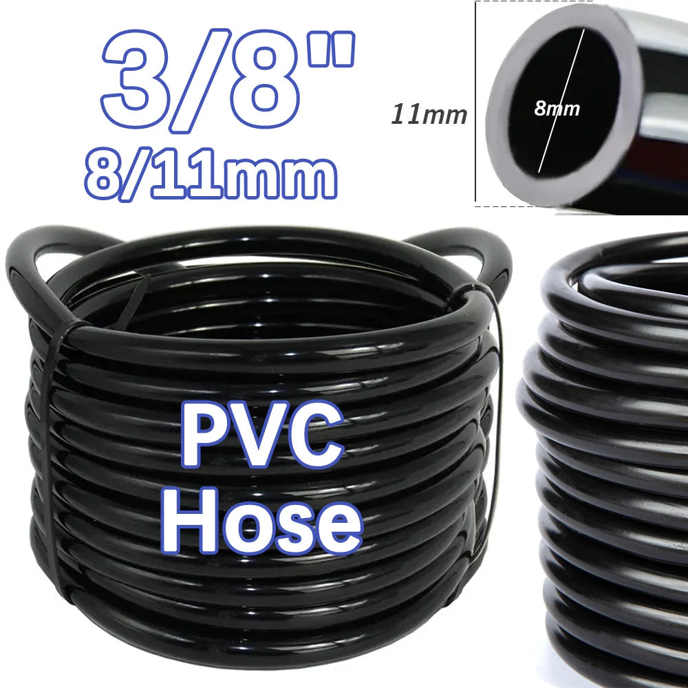 Durable 3/8" 8/11mm PVC Hose Tube for Lawn Potted Plant Greenhouse DIY Drip Sprinkler Watering System Garden Irrigation Supplies