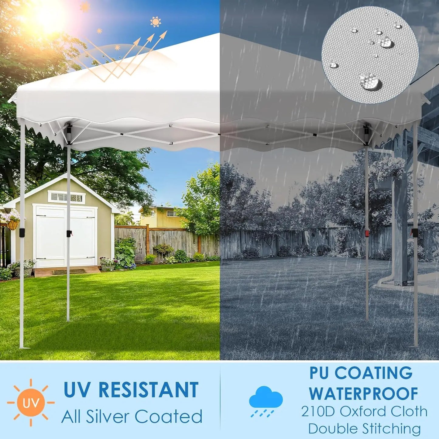 3x3M Gazebo Tent Pop up Canopy Instant with Bag Bonus 4 Weight Sandbags,& Carry Bag Foldable Shelter Outdoor Garden Tent