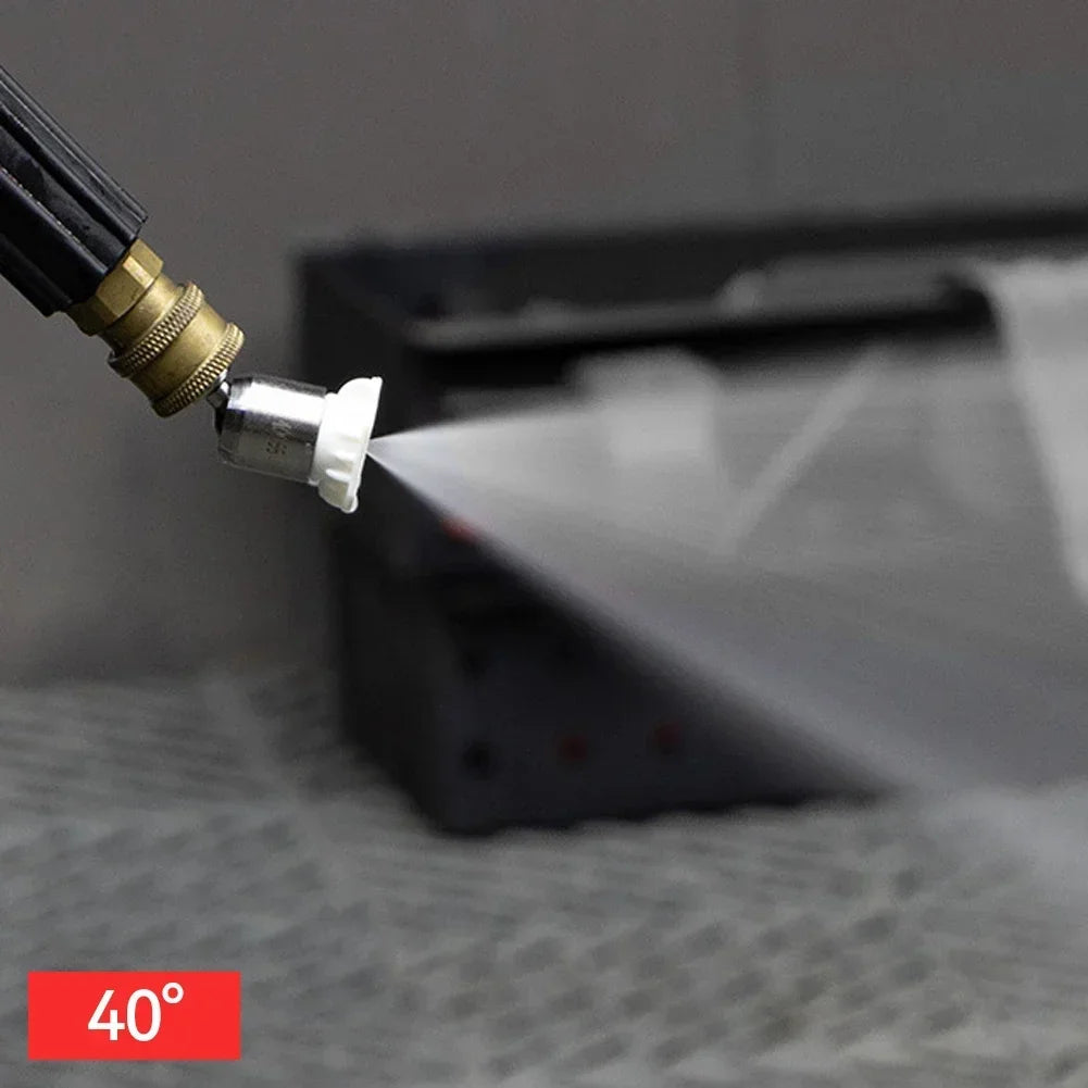 360° Rotatable Pressure Washer Nozzle Tips Kit for 1/4 Quick Connect 4000 PSI Multiple Degrees 0 15 25 40 Degree Spray Nozzles