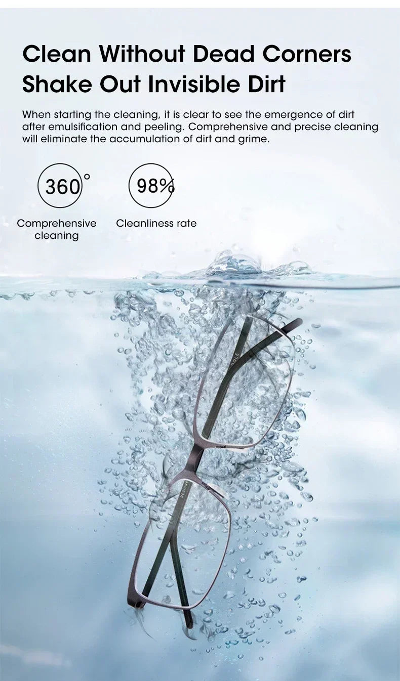 500ML Ultrasonic Household Cleaning Machine High Frequency Vibration Multifunctional Tool Deep Clean for Glasses Jewelry Watch