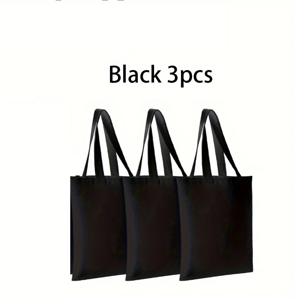 3/6 Pcs Blank Tote Bags 30x40cm for DIY Crafts, Painting, Shopping, and Grocery Use