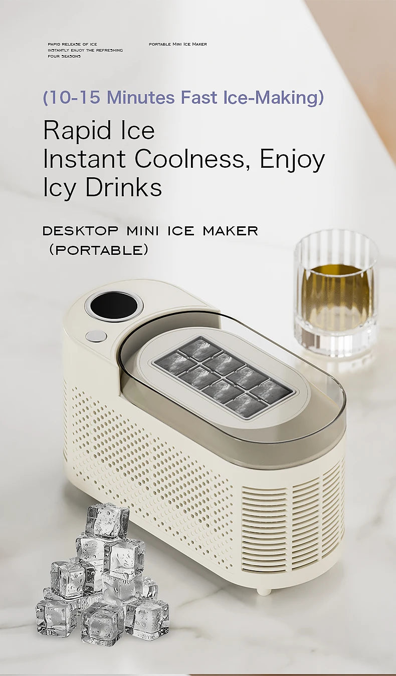 Portable Small Ice Maker Mini Convenient Home Dormitory Office Camping Car Cube Ice Automatic Ice Making Box ice machine 220V