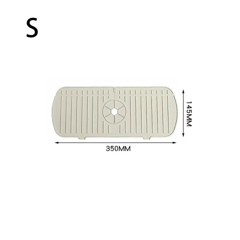 Silicone Faucet Drain Pad Kitchen Household Anti-Splash Non-Slip Faucet Pad Dry Foldable Washing Countertop Soap Non-Slip Pad