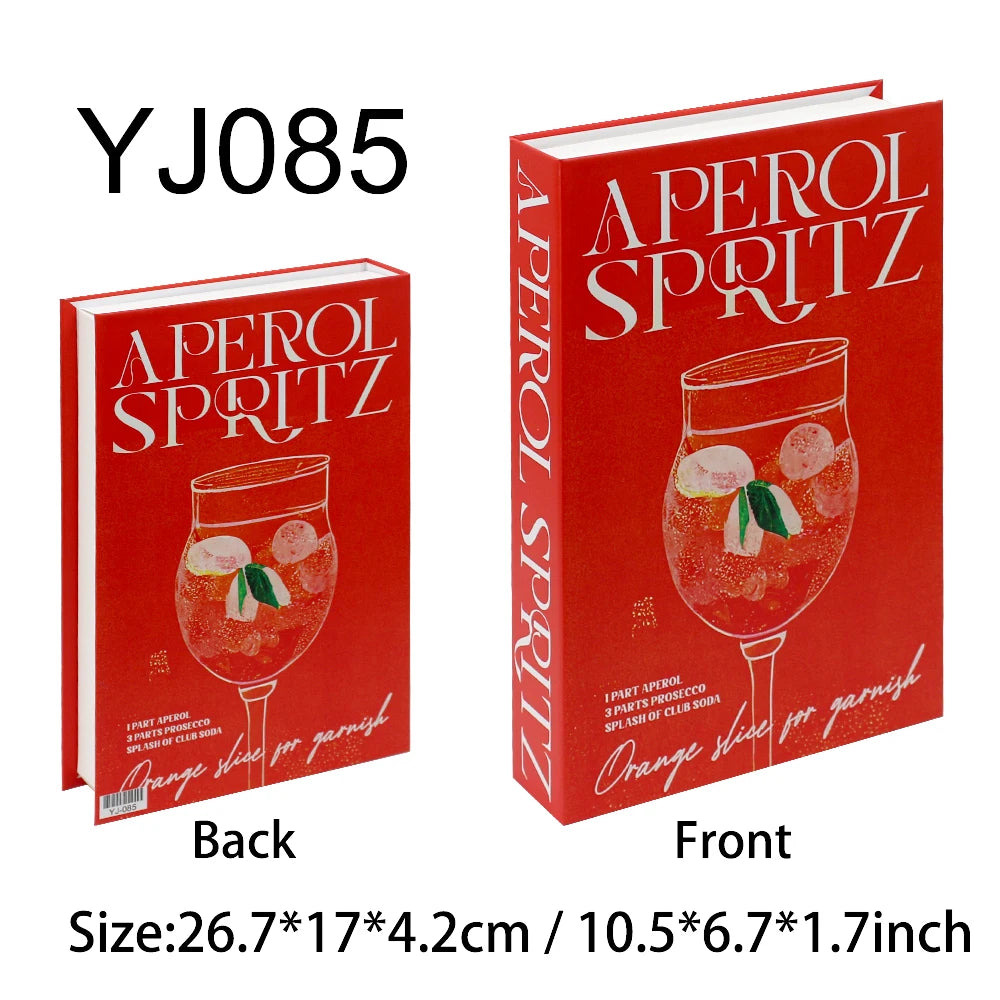Aperol Cocktail Luxury Fake Books Decoration Coffee Table Decorative Books Club Villa Hotle Decoration Shooting Props Home Extra