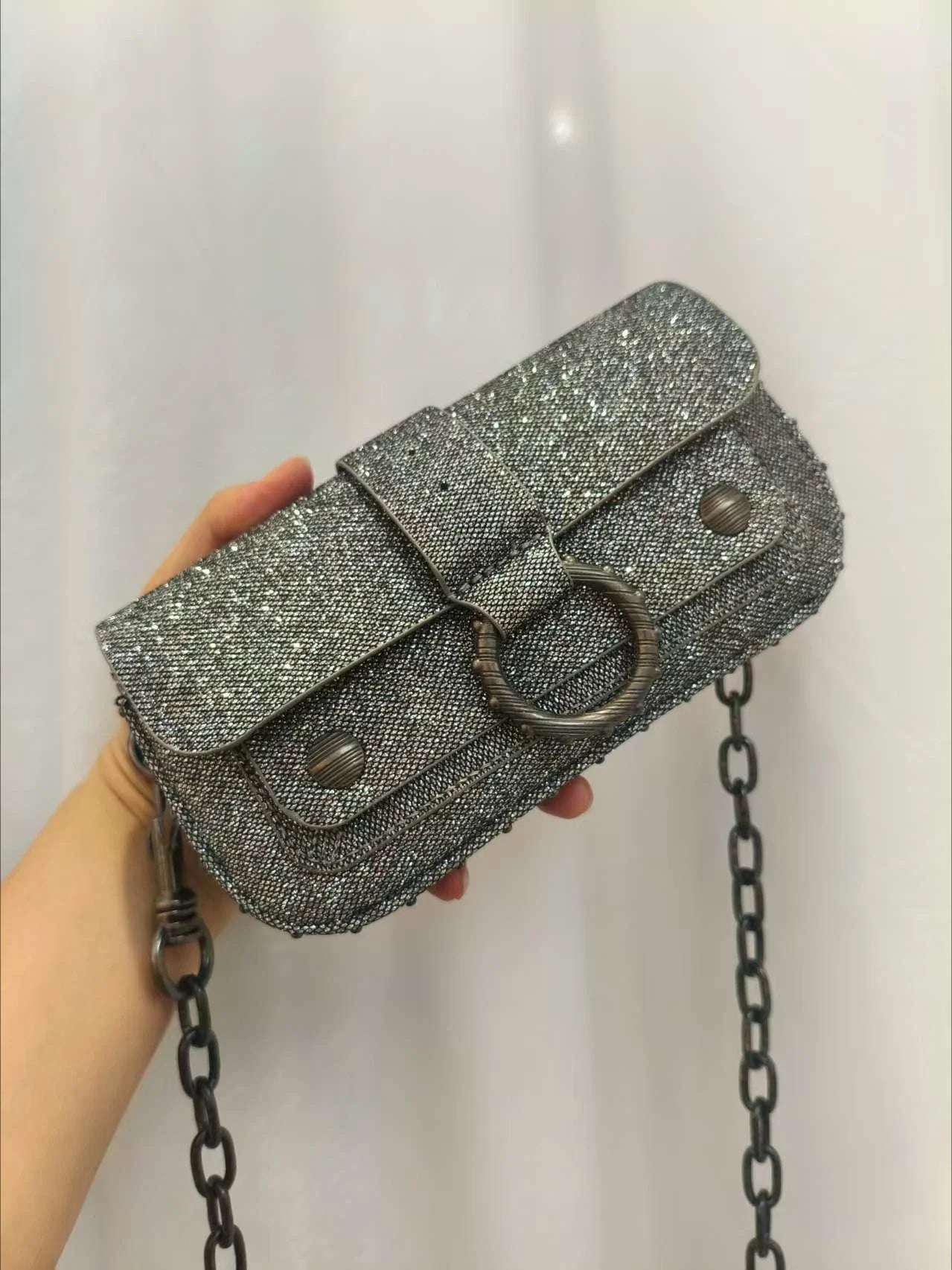 Multi-Color French Design Mini Waist Bag Classic Rivet Style Chic round design with a simple, versatile look. Compact and stylish, perfect for everyday wear.