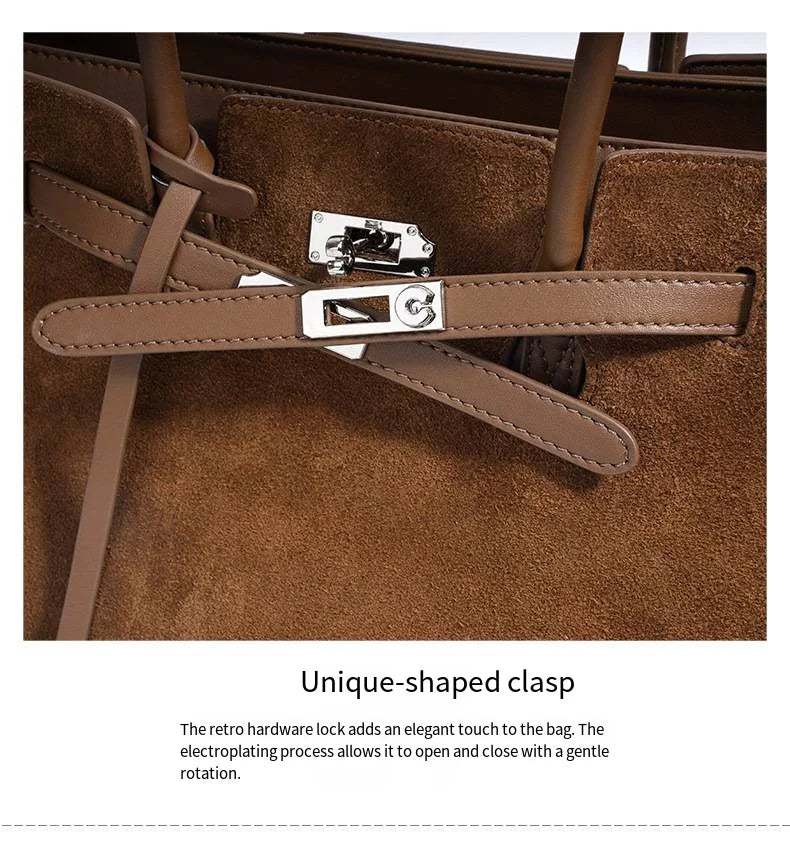 Early Autumn Retro Suede Tote Bag Women's New Versatile Single oulder Bag Commuter Bag Handbag for Outdoor Use