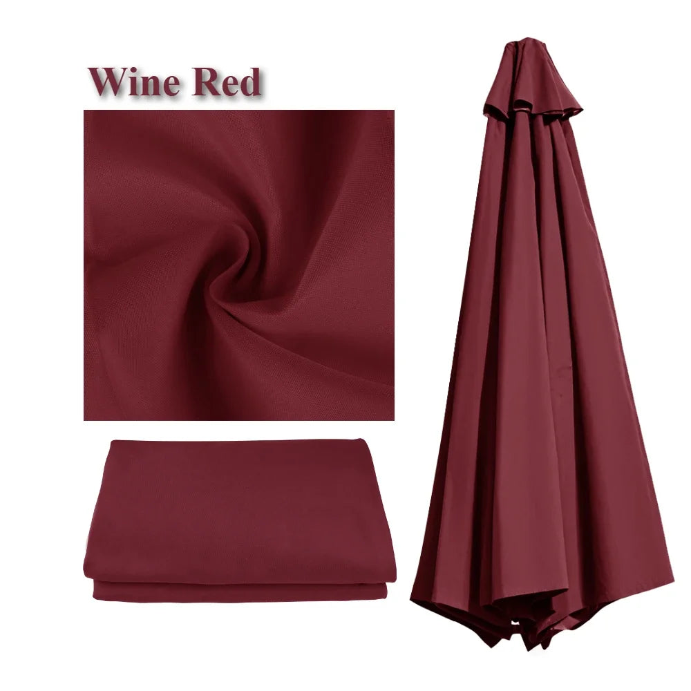Replaceable Parasol Top Cloth Garden Outdoor Patio Canopy Umbrella Cover Sunshade Garden Canopy UV Protection 2m/2.5m/2.7m/3m