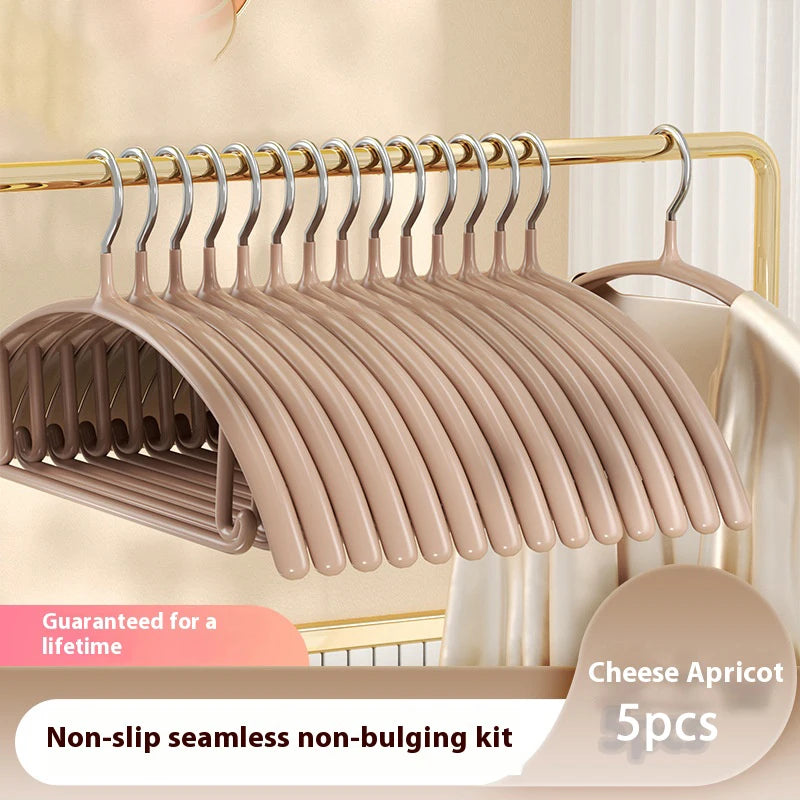 5pcs Nano seamless anti slip clothes hanger stand hanger non marking storage, thick clothing support, anti slip stainless steel