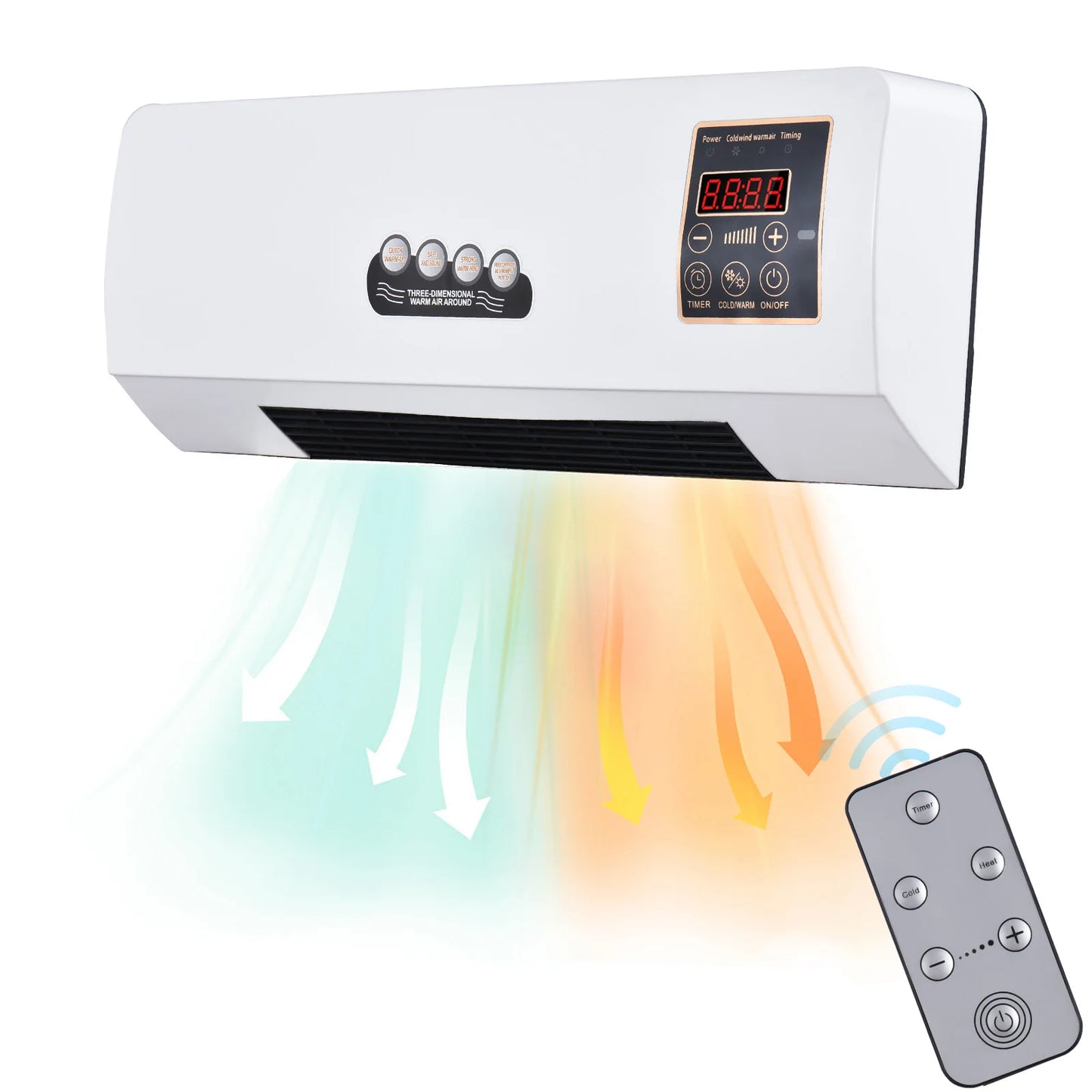 2 in 1 Portable Air Conditioner Electric Heater for Room Heating Cooling Fan with Remote Control and Timing Function Simple A/C