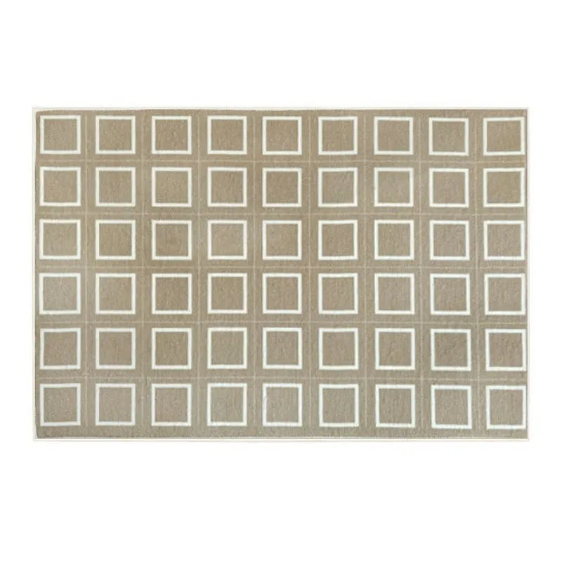French Retro Rugs for Bedroom Checkerboard Living Room Decoration Carpet Ins Wind Plaid Bedside Floor Mat Large Area Plush Rug