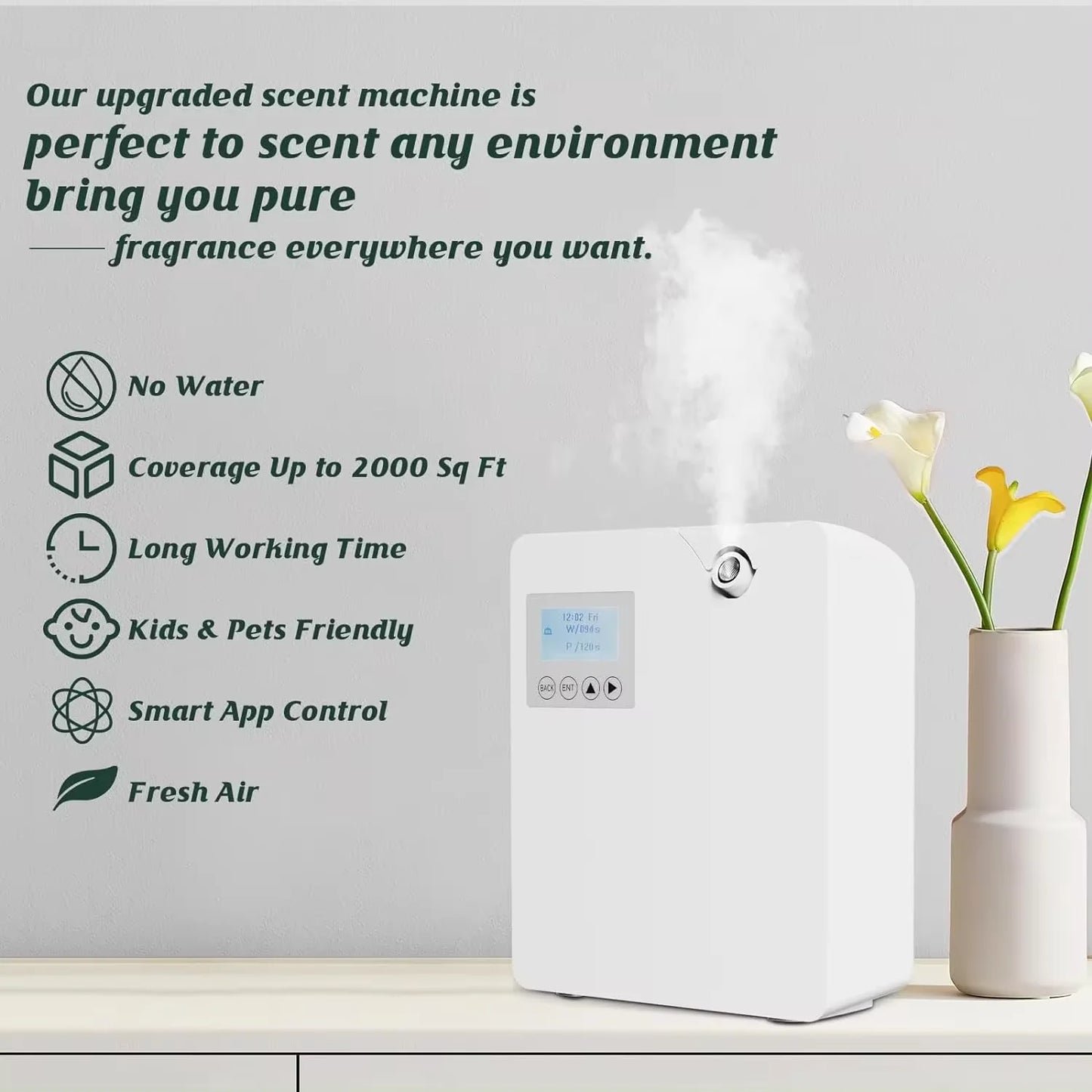 Bluetooth Smart Aroma Diffuser Hotels Air Freshener Flavoring Diffuser Coverage 300m³ Electric Smell For Home Smell Distributor