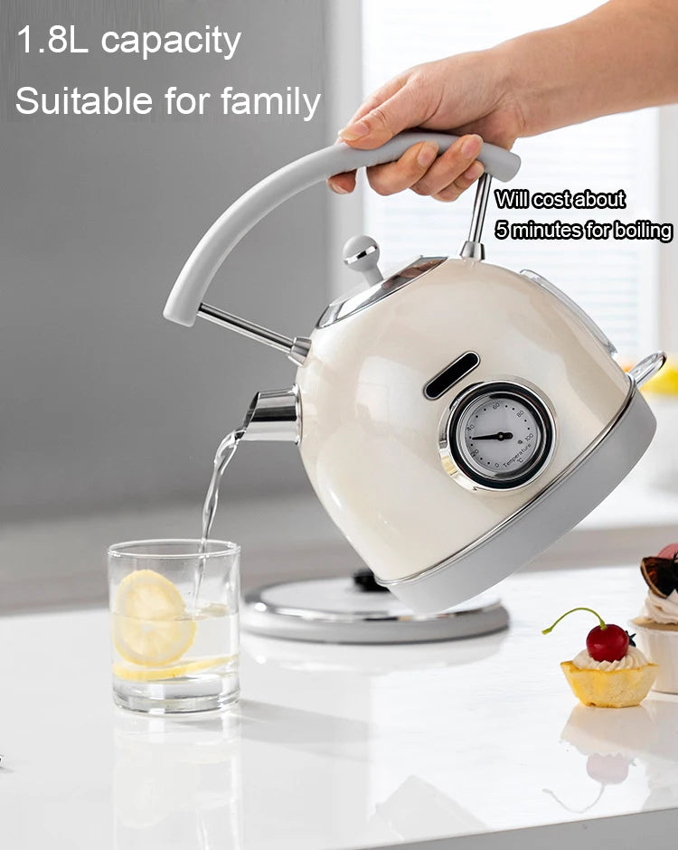 Long Spout Mouth Electric Kettle Stainless Steel Hot Water Temperature Control Meter Display Heating Boiler Pot Boiling Teapot