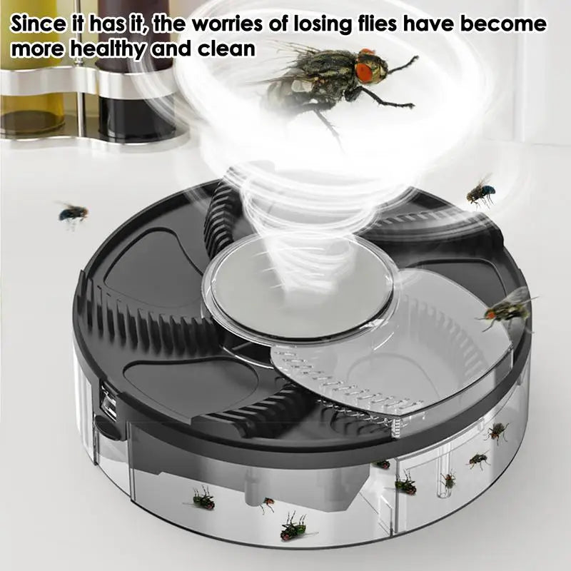 Electric Fly Trap Automatic Indoor Fly Traps Control Rechargeable Repel Tool Silent Household Flying Control For Home Patios