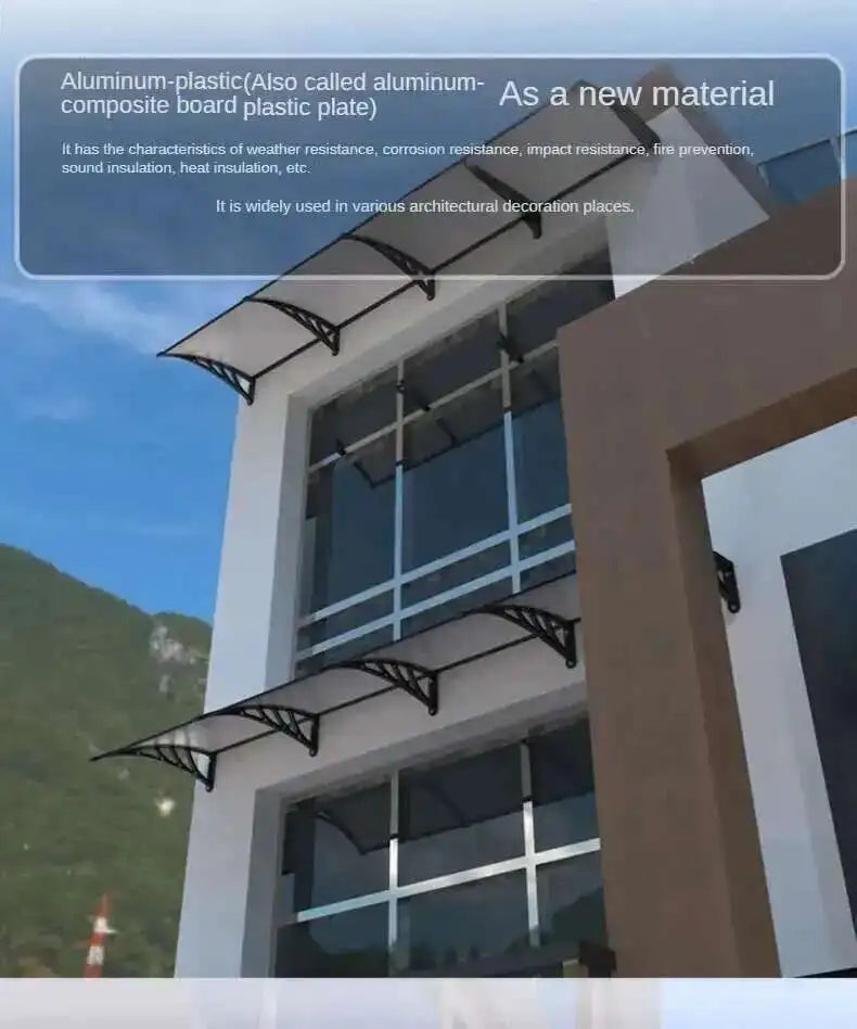 Fashionable Aluminum-plastic Panel Awnings for Outdoor Rainproof UV-proof Silent Awning Modern Simple Awnings for Door Head