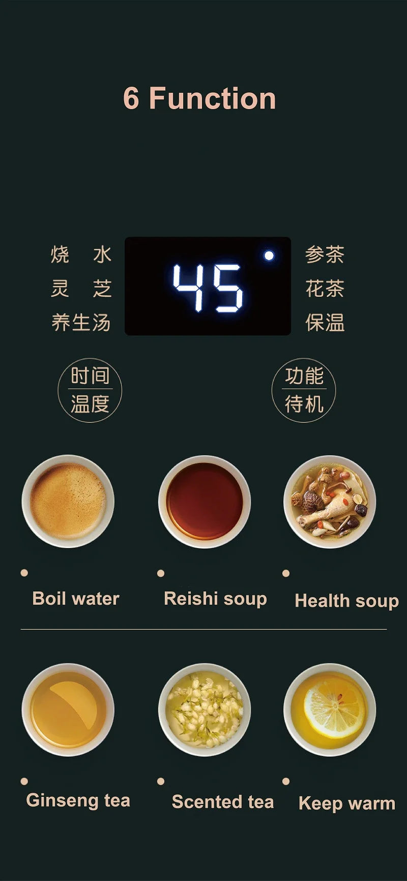 600ml Smart Tea Maker Portable Mini Health Pot Home Travel Multi-function Electric Kettle Automatic keep warm Kettle 220V