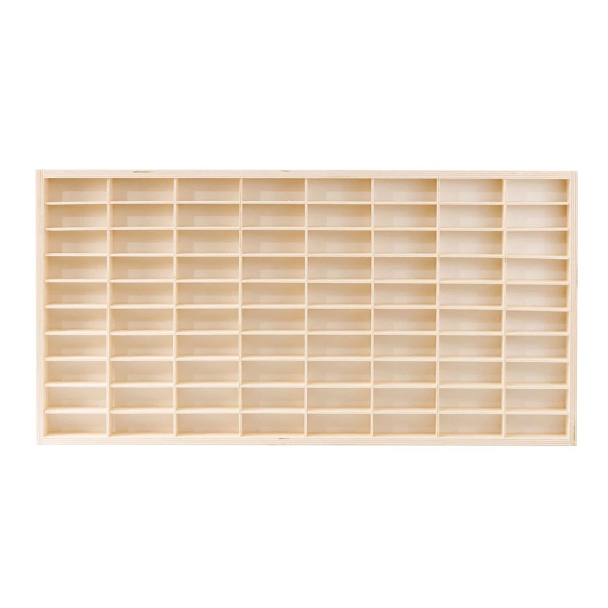 80 Grid Toy Cabinet Display Shelf Solid Wood Wall Mounted Car Model Storage Box Without Cover For Home Decoration Living Room