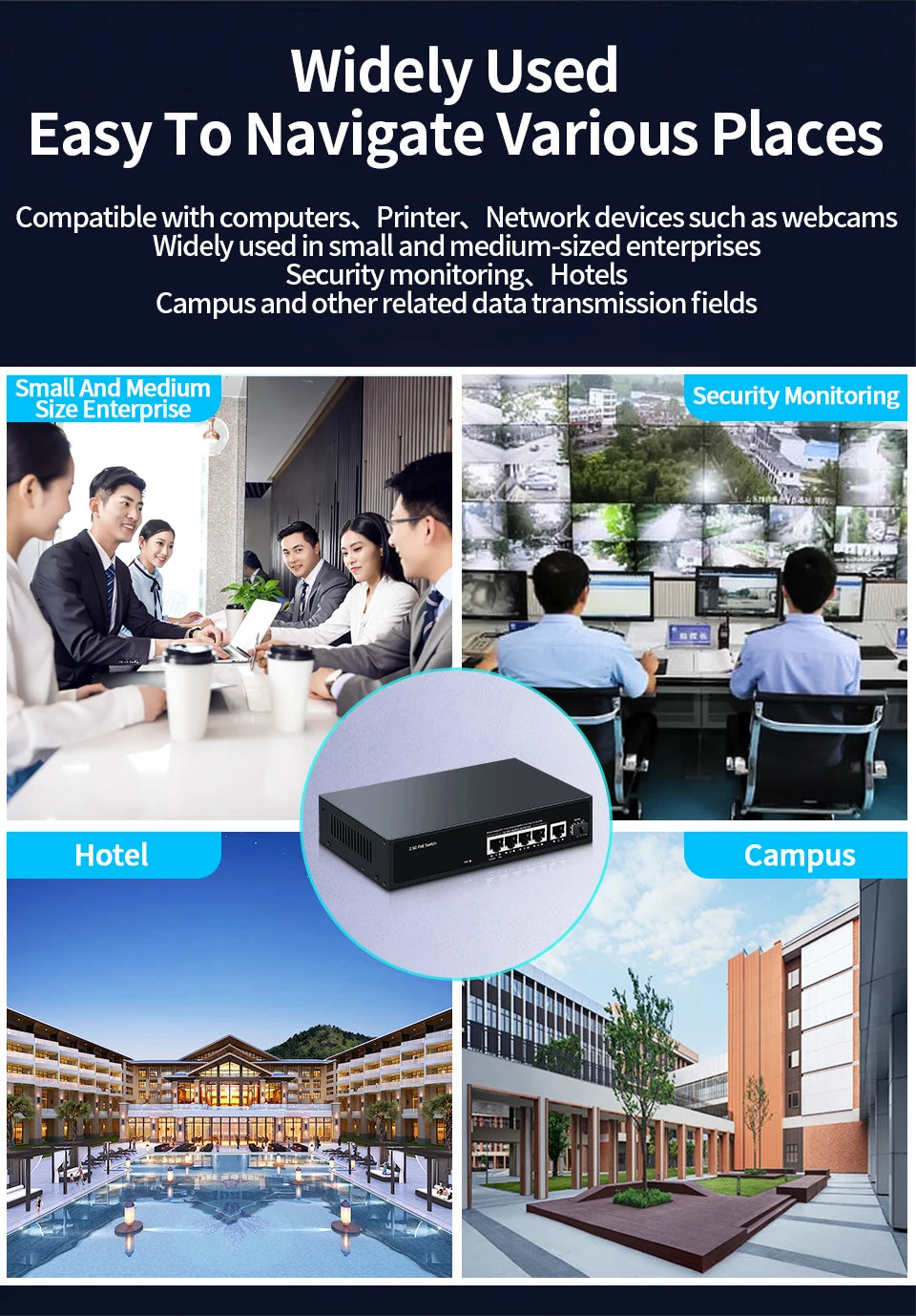 HORACO 2.5G PoE Switch 5 Port 2500Mbps 10G SFP+ Slot 65W IEEE802.3af/at for WiFi 6e AP,VoIP Phone,Surveillance,POE Camera