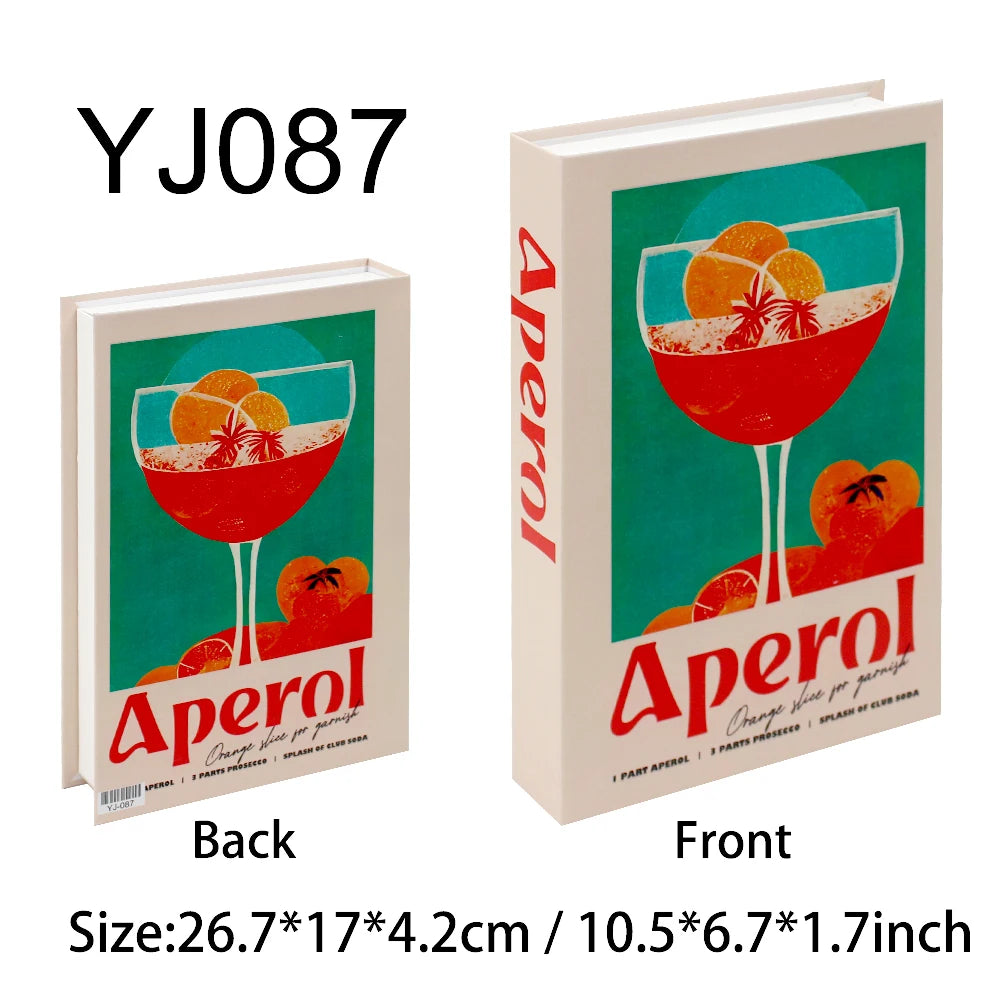 Aperol Cocktail Luxury Fake Books Decoration Coffee Table Decorative Books Club Villa Hotle Decoration Shooting Props Home Extra